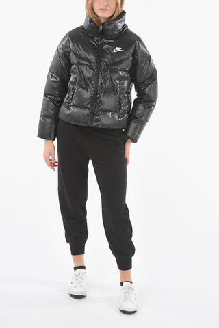 Maxi Faux Leather Puffer Coat