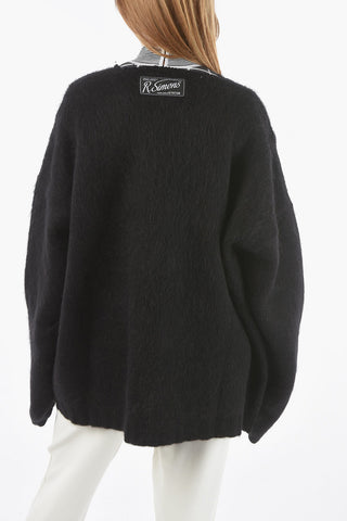 Boiled-wool Oversized V-neck Sweater
