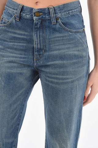 Mid-wash Flared Jeans with 5 Pockets
