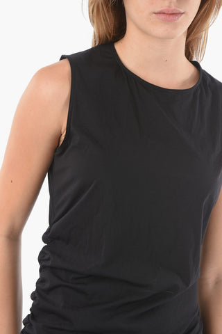 AMINA MUADDI Vestito Attillato Senza Manica con Drappeggio Laterale