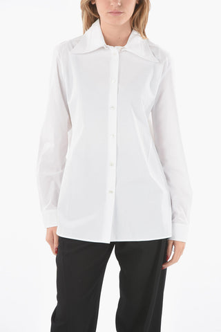 Poplin Cotton Shirt with Double Collar