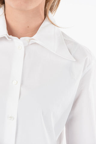 Poplin Cotton Shirt with Double Collar