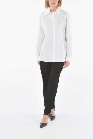 Poplin Cotton Shirt with Double Collar