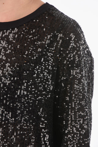 Top a Maniche Corte CRUZ con Paillettes All-Over