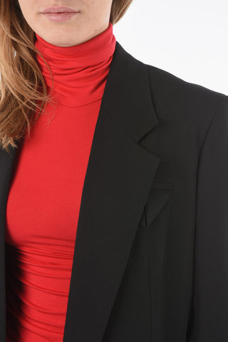 Gabardine-wool Buttonless Blazer with Notch lapel