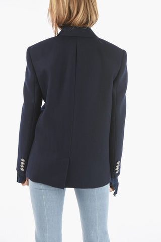 Blazer Doppiopetto in Lana e Cashmere con Revers a Lancia