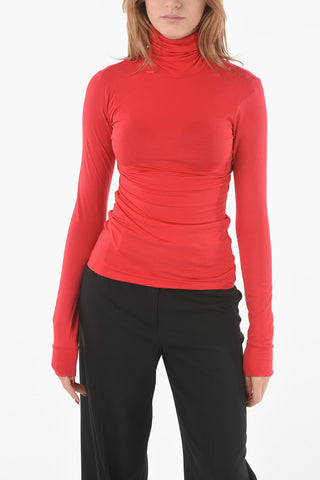 Turtle-neck Stretchy Fabric Sweater