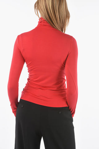 Turtle-neck Stretchy Fabric Sweater