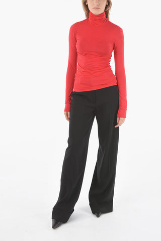 Turtle-neck Stretchy Fabric Sweater