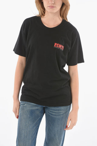 Reclycled cotton crew-neck t-shirt with back print logo