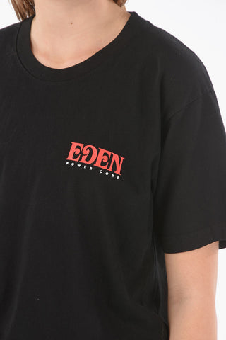 Reclycled cotton crew-neck t-shirt with back print logo