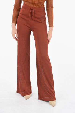 Jersey Flared Joggers with Elastic Waistband