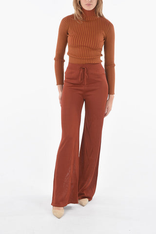 Jersey Flared Joggers with Elastic Waistband