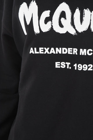 Brushed Cotton Crewneck Sweatshirt with Lettering Logo Print