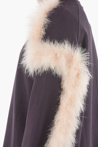 Brushed Cotton HAWKIN Crewneck Sweatshirt with Feathers Detailing
