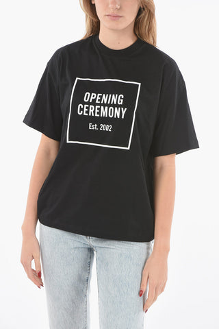 Crewneck T-shirt with BOX LOGO Print