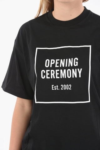 Crewneck T-shirt with BOX LOGO Print