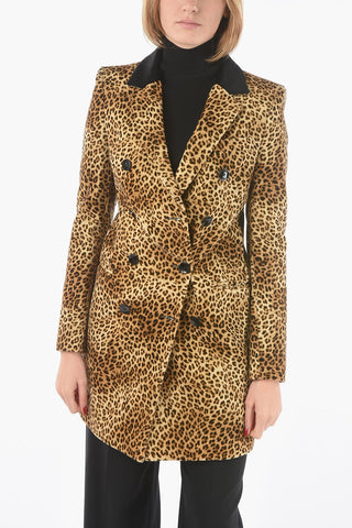Leopard Velour Double-breasted Coat