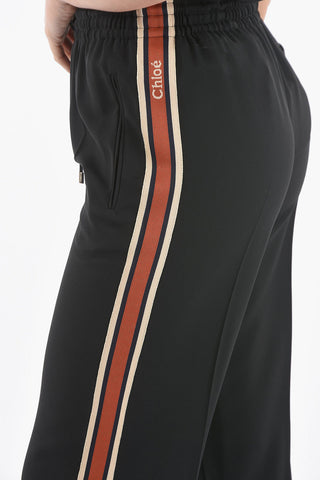 Elastic Waistband Viscose Blend Straight Fit Pants