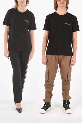 Reclycled cotton crew-neck t-shirt with back print logo