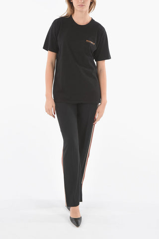 Reclycled cotton crew-neck t-shirt with back print logo