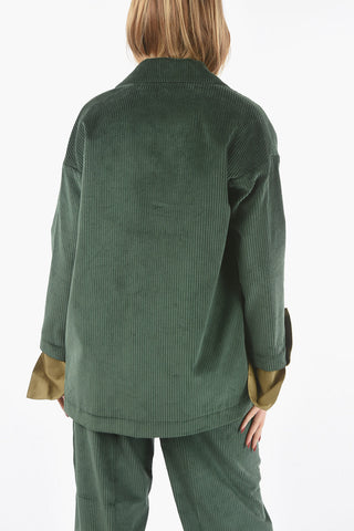 Ribbed Velour TILDA Blazer with Removable Contrasting Cuffs