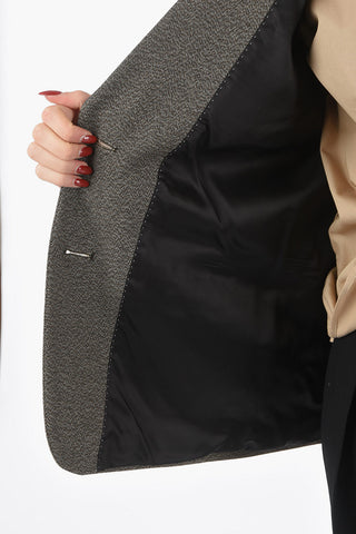 Blazer Monopetto BIRD in Misto Lana con Revers Classico