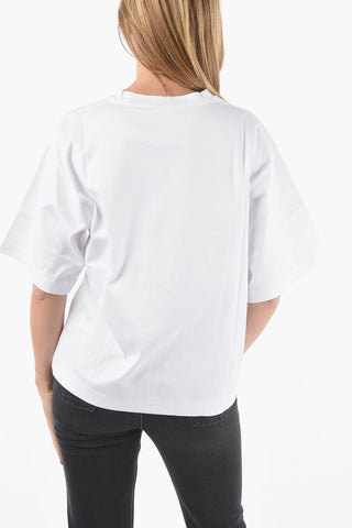 Crewneck 90'S FASHION T-shirt with Lettering Print