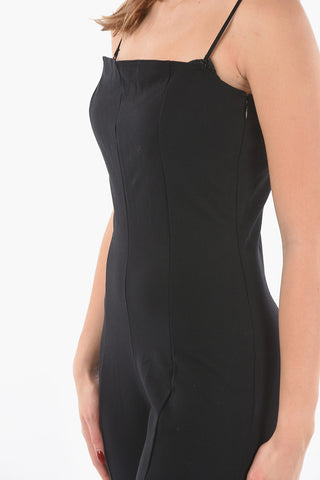 AMINA MUADDI  Strapless Bodycon Stirrup Jumpsuit