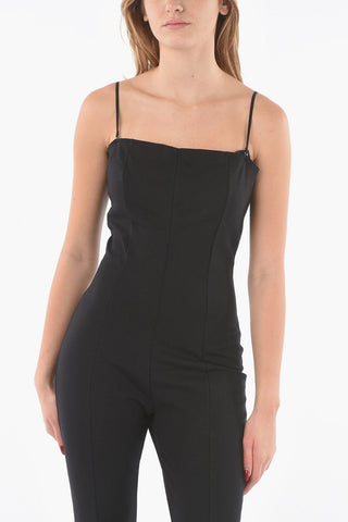 AMINA MUADDI  Strapless Bodycon Stirrup Jumpsuit