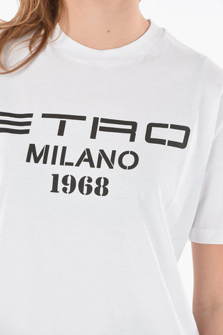 Crewneck T-shirt with Lettering Logo Print