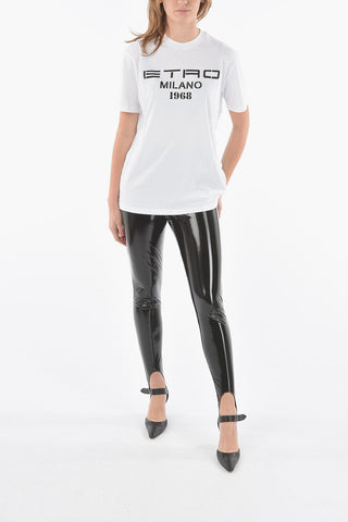 Crewneck T-shirt with Lettering Logo Print