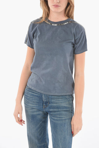 Crew-Neck SORTY SPICE T-shirt Embellished with Jewels