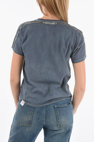Crew-Neck SORTY SPICE T-shirt Embellished with Jewels