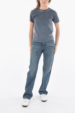 Crew-Neck SORTY SPICE T-shirt Embellished with Jewels