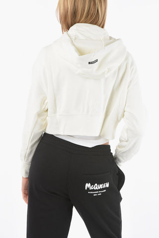 Cropped Hoodie with Zip Closure