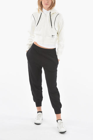 Cropped Hoodie with Zip Closure