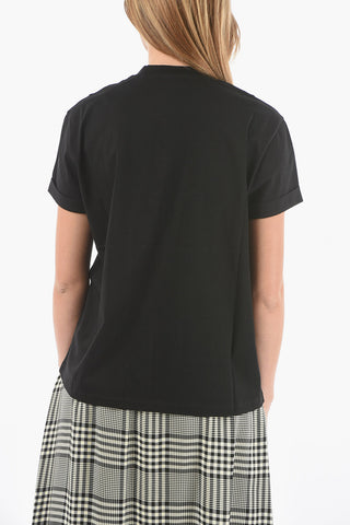 T-shirt girocollo con Stella Decorativa in Strass