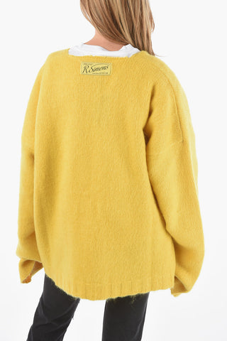 Boiled-wool Oversized V-neck Sweater