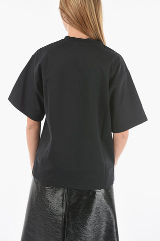 Crewneck DIVA T-shirt with Lettering Patches