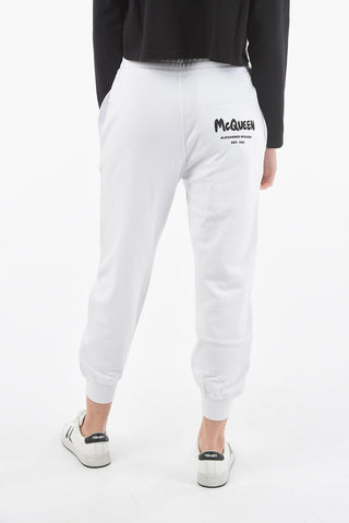 Brushed Cotton Joggers with Logo Print
