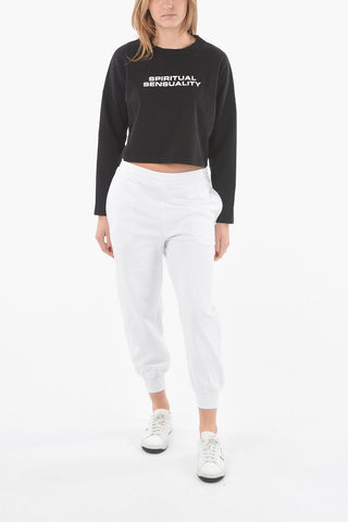 Brushed Cotton Joggers with Logo Print