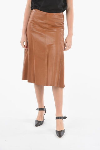Gonna Midi in Nappa con Zip sul Retro