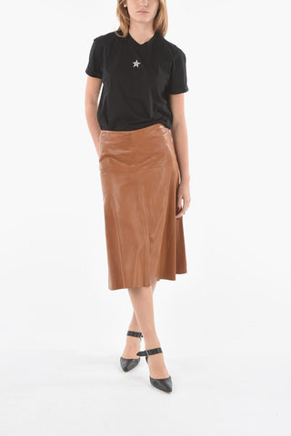 Gonna Midi in Nappa con Zip sul Retro