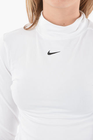 T-Shirt Mock-Neck a Manica Lunga
