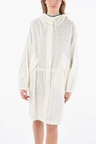 Water-resistant Cotton Light-weight Parka with Lettering Logo Print