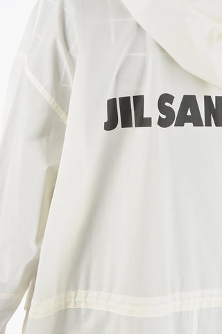 Water-resistant Cotton Light-weight Parka with Lettering Logo Print