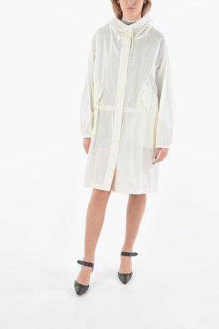 Water-resistant Cotton Light-weight Parka with Lettering Logo Print