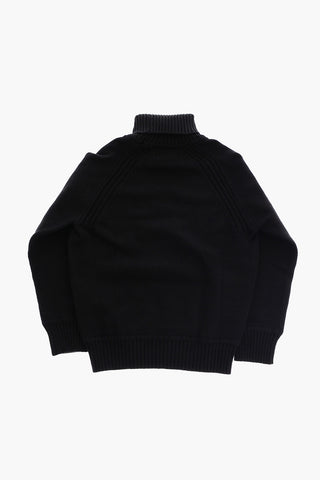 Cotton Blend Turtle-neck Sweater