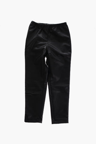 Leggings LOGOMANIA In Ecopelle con Banda Laterale Logata